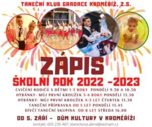 Kompletní nabídka kroužků TK Gradace pro školní rok 2022/2023